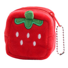 Small Change Zipper Wallet Bag Pendant Headset Bag Key Pouch for Teen Girl strawberry