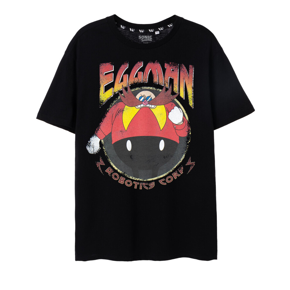 Sonic The Hedgehog (Small) Short Sleeved T-Shirt (Mens Black)