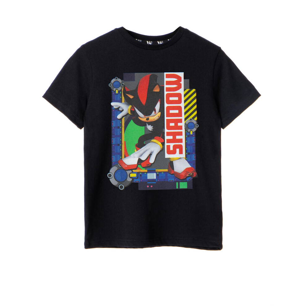 Sonic The Hedgehog (9-10 Years) Short Sleeved T-Shirt (Boys Black)