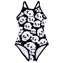 Women Print Hollow Out High Waist One-pieces Bikinis Sexy Backless Bathing Suits Black XL