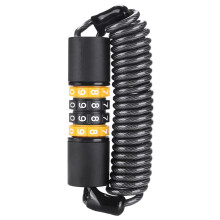 Anti-Theft Steel Cable Chain 4-Digit Combination Lock Motorcycle Helmets Lock Black Orange