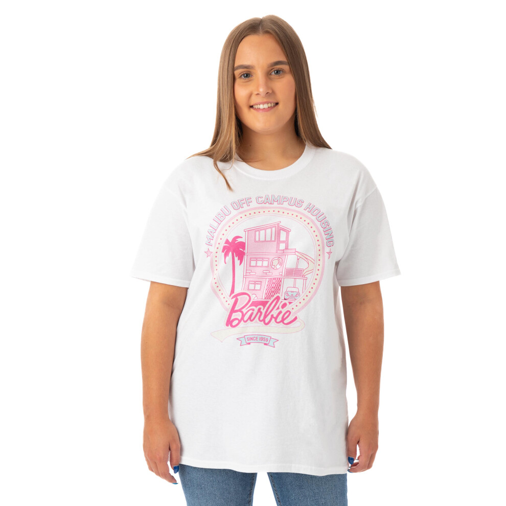 Barbie (Xx-Large) Short Sleeved T-Shirt (Womens White)