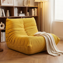 Sillón reclinable tipo puf Togo Canapés para adultos, sillón ergonómico de esponja de alta densidad, soporta hasta 150 kg Amarillo, 80 100 72 cm
