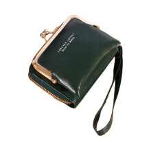 Portable PU Purse Credit Card Bank Card Holder Multi-slot Wallet Coin Purse Dark green