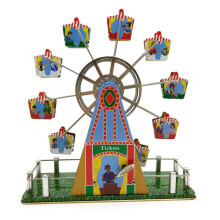 Post-80s Tinplate Nostalgic Vintage Toy Ferris Wheel Music Box Mechanical Toy