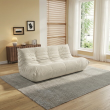 Sofá 3 plazas Togo, ergonómico, 160x100x72 cm, blanco roto, 350 kg