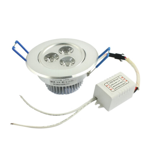 AC100-265V 3W Ceiling Downlight Lamp LED Down Light Warm White, 3.35" Width, 3.35" Length