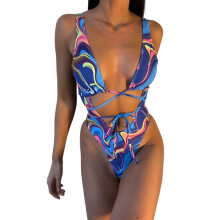 One Piece Swimsuit Monokini Bodysuit Swimwear Bandage Swimming Suit L