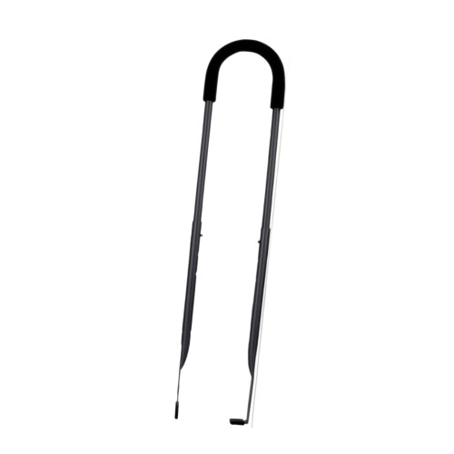 Parent assist bike training handle with telescoping push bar use Black