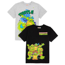 (6-7 Years) Teenage Mutant Ninja Turtles Multi-Pack of 2 Short-Sleeved T-Shirts (Boys Multicoloured)