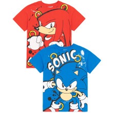(8-9 Years) Sonic the Hedgehog Multi-Pack of 2 Short-Sleeved T-Shirts (Boys Multicoloured)