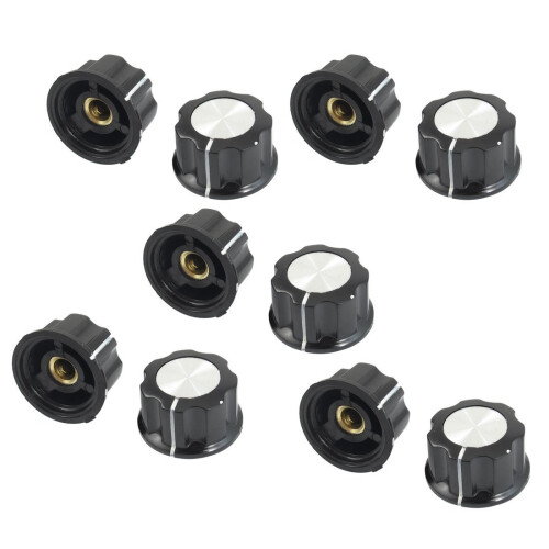 10 Pcs 34mm Top Rotary Knobs for 6mm Dia. Shaft Potentiometer