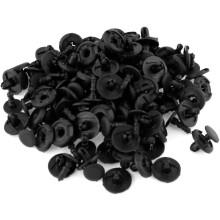 6.8mm Hole Push in Type Door Panel Trim Plastic Rivet Black 100 Pcs