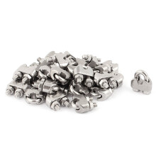 3mm 1/8 Inch Stainless Steel Wire Rope Cable Clamp Clips 30 Pcs