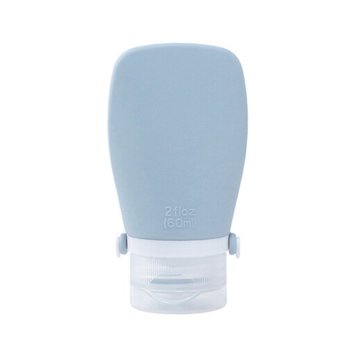 Silicone Travel Bottle Liquid Container Empty Refillable Packing Lotion Gray blue 60ML