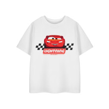 (9-10 Years) Disney Cars Short Sleeved T-Shirt (Boys White)