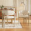 (Natural, Boucle) 6-Pack Solid Wood Dining Chairs - Natural Boucle 2