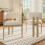 (Natural, Boucle) 6-Pack Solid Wood Dining Chairs - Natural Boucle 3