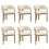 (Natural, Boucle) 6-Pack Solid Wood Dining Chairs - Natural Boucle 8