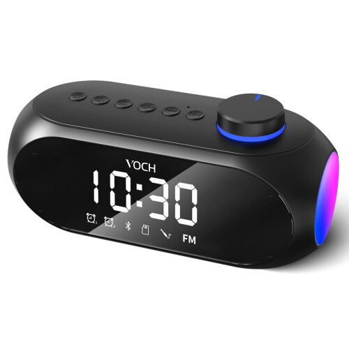 VOCH Digital Clock Bluetooth Speaker with RGB Lights Portable Wireless Speaker 1