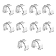 10 Pcs Aluminum Alloy Bike Cable C-Clips Fixed Clamps Frame Buckle Durable Silver