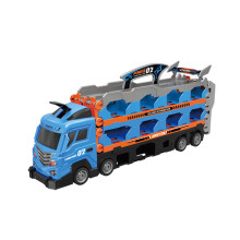 Toddler Carriers Truck Toy Includes Alloy Car 6.9Ft Foldable Racing Track Blue 16