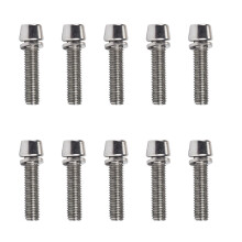 10Pcs Bike Stem Bolts Allen Tapered Head Steel Bolts for Road Bike Folding M5x20mm Silver