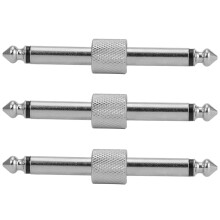 3Pcs Guitar Pedal Coupler, 1/4'' Guitar Effects Pedal Connector Straight Types Silver