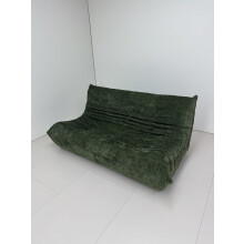 Sillón reclinable 3 plazas, ergonómico, 160x100x72 cm, verde chenilla