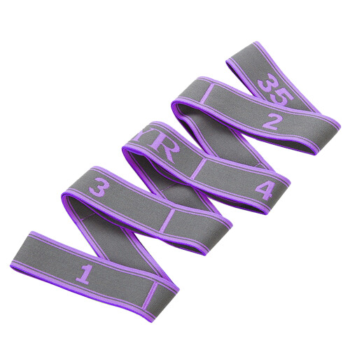 Stretch Strap with 9 Loop Elastic Stretching Band for Yoga Physical-Therapy Purple