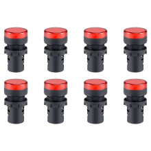 8Pcs Red Indicator Light AC/DC 110V, 22mm Panel Mount, for Electrical Control Panel, HVAC, DIY Projects