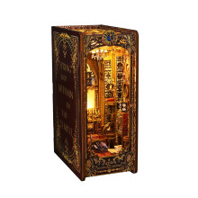 3D Wooden Puzzle DIY Booknook Bookshelf Insert Decor Model Church English manual