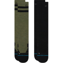 (M, Olive) Stance Unisex Joven Ultra Light 2 Pack Wool Ski Socks