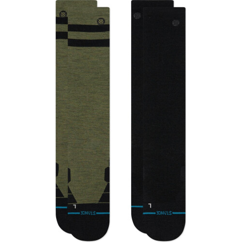 (M, Olive) Stance Unisex Joven Ultra Light 2 Pack Wool Ski Socks