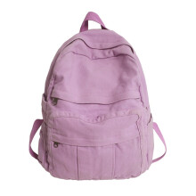 Fashion Canvas Backpack Laptop Backpack Travel School Bag Bookbag for Teenager Purple