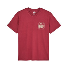 (L, Oxblood Red) Quiksilver Mens Ace Chest Short Sleeve T-Shirt