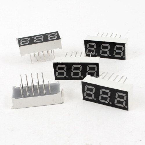 5 Pcs Common Anode 12 Pin 3 Bit 7 Segment 0.28" Red LED Display Digital Tube