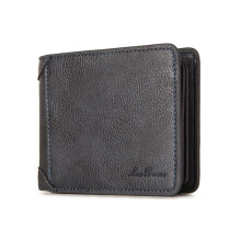PU Money Bag Credit Card Holder Men Coin Purse Wallet Change Pocket Blue