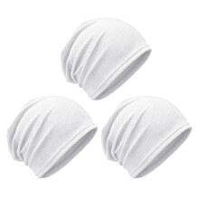 Sport Skull Cap Set with Breathable Fabric for Running and Helmet Use white three pieces