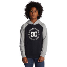 (10Y UK, Black/Grey Heather) DC Shoes Kids DC Star Pilot Hooded Pullover Sweatshirt Hoodie