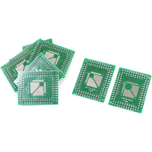 10pcs Surface Mounted Devices TQFP32/44/48/64/84/100 0.5/0.8mm 2 Sides PCB Adapter Plate