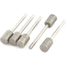 3mm Shank 8mm Dia Cylinder Head Diamond Mounted Point 5 Pcs