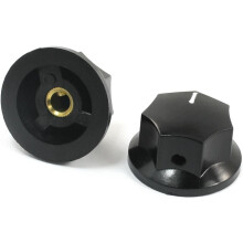6mm Shaft White Mark Rotary Potentiometer Control Knob 33x17mm 2 Pcs