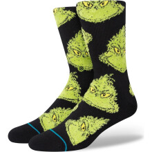 (L, Black) Stance Unisex Mean One The Grinch Christmas Crew Socks