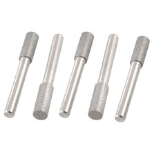 5 Pcs Cylindrical Head Shank Diamond Mounted Points File 8mmx20mmx6mm