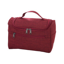 Portable Organizer Bag for Toiletry Necessaries Bathroom Cosmetic Bag Travel Bag Burgundy
