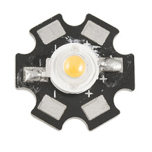 s14090300am0060 1W 590-592Nm Warm White Light LED Lamp Bead Emitter 90-100lm W Star Base, 0.75" Width, 0.75" Length