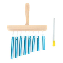 Metal Windchime Chimes Bells Set Hand Held Bar Chime with Cord Childrens Toy Set Blue