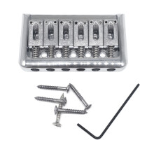 Adjustable 6 String Guitar Bridge Metal Fixed Top Load Guitar Tailpiece Silver