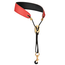 Universal Shoulder Harness Padded Leather Sax Neck Strap Sax Accessories Red